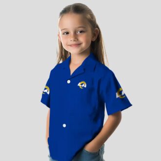 Stuart Minion Blue Hawaiian Shirt, Los Angeles Rams NFL Tropical Aloha Shirt