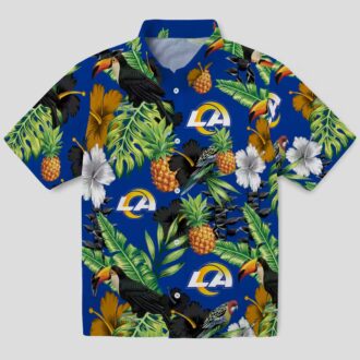 Tropical Los Angeles Rams Hawaiian Shirt, Toucan Hibiscus Pineapple Beach Shirt for Summer