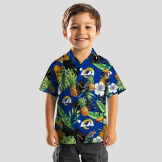 Tropical Los Angeles Rams Hawaiian Shirt, Toucan Hibiscus Pineapple Beach Shirt for Summer