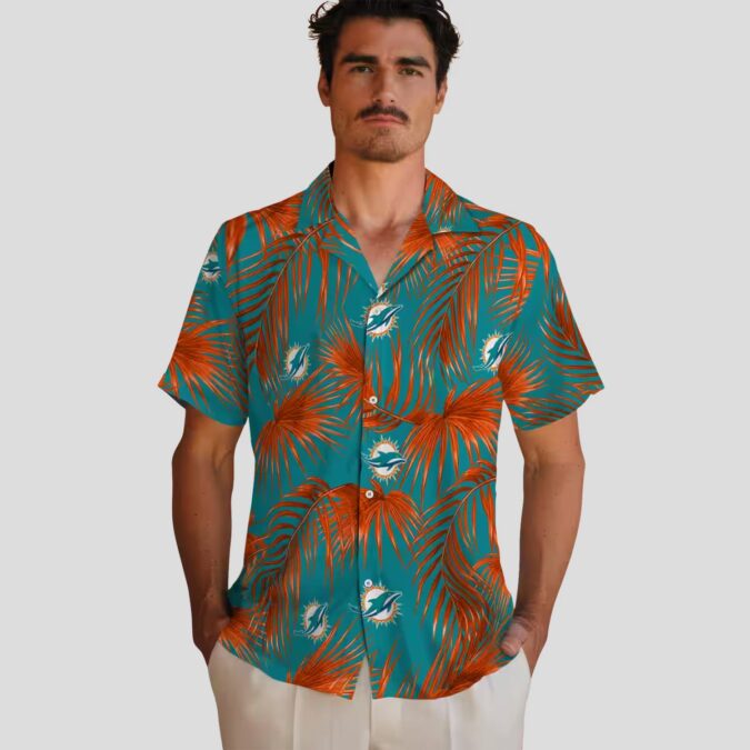 Best Miami Dolphins Hawaiian Shirt, Leafy Palms NFL Summer Outfit