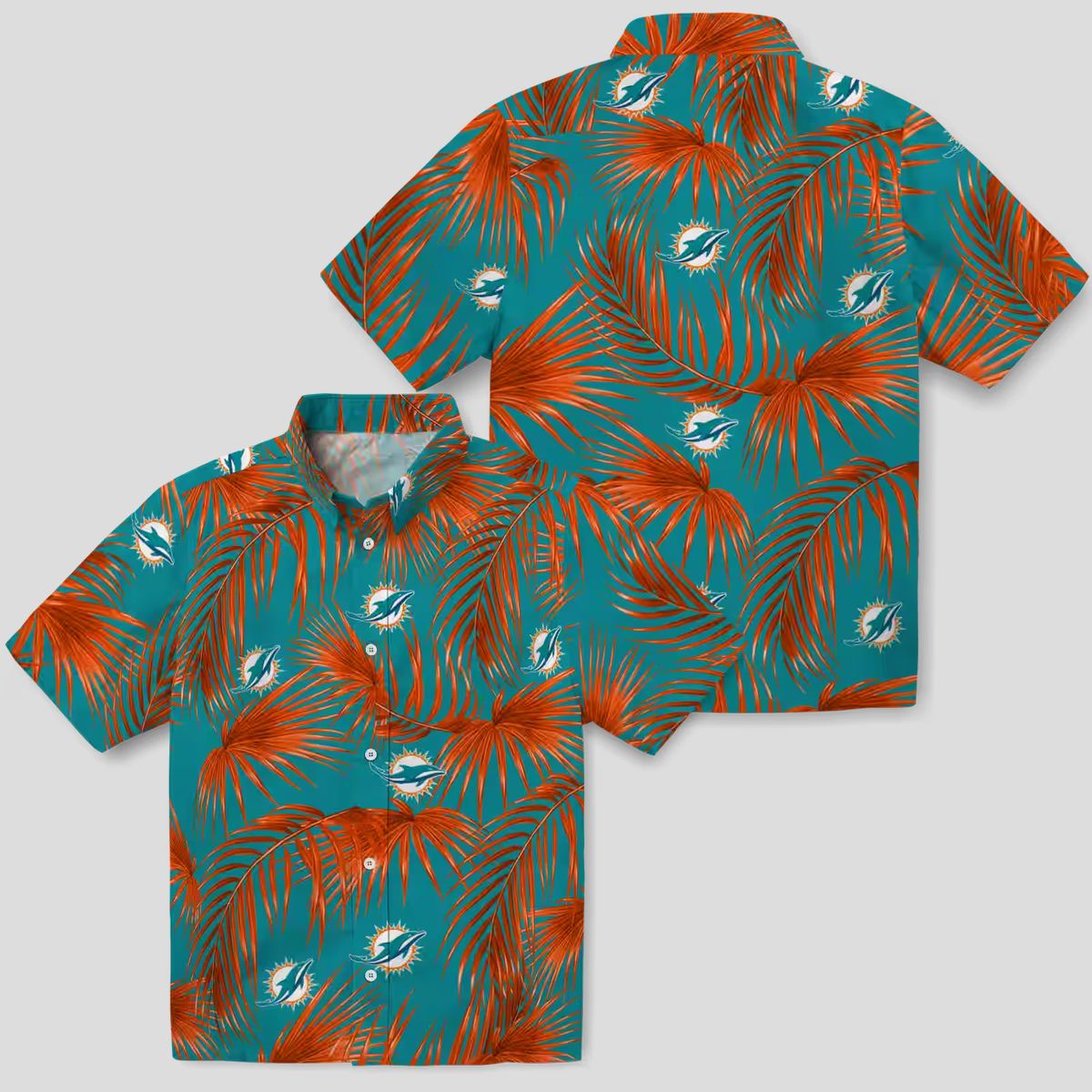 Best Miami Dolphins Hawaiian Shirt, Leafy Palms NFL Summer Outfit