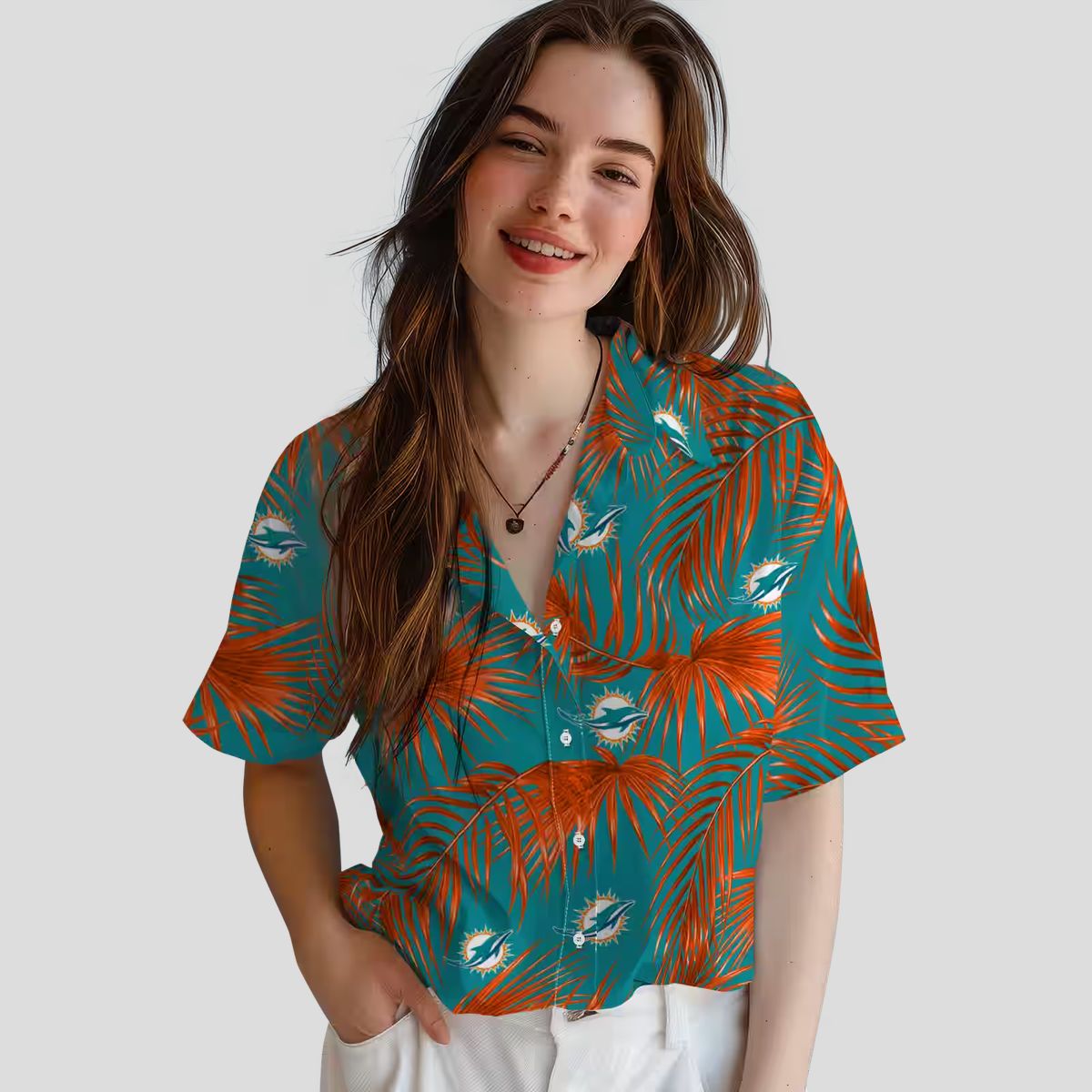 Best Miami Dolphins Hawaiian Shirt, Leafy Palms NFL Summer Outfit