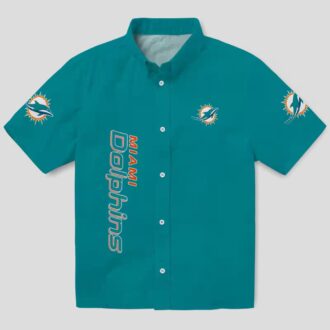Exclusive Miami Dolphins Minion Hawaiian Shirt – Vibrant Aqua Tropical Style