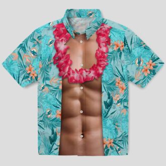 Funny Miami Dolphins Chest Illusion Hawaiian Shirt – Aqua Beach & Game Day Outfit