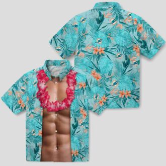 Funny Miami Dolphins Chest Illusion Hawaiian Shirt – Aqua Beach & Game Day Outfit