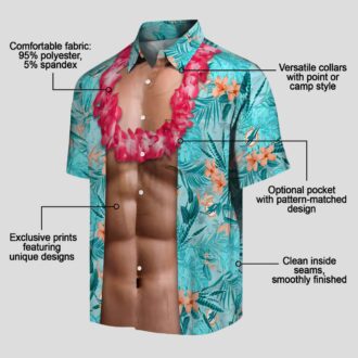 Funny Miami Dolphins Chest Illusion Hawaiian Shirt – Aqua Beach & Game Day Outfit