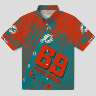 Limited Edition Miami Dolphins Hawaiian Shirt, Aqua Star Stripes Design