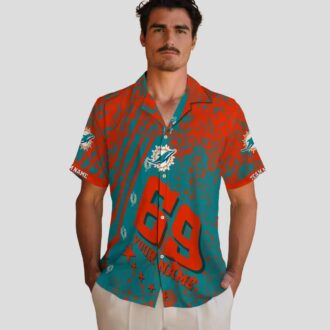 Limited Edition Miami Dolphins Hawaiian Shirt, Aqua Star Stripes Design