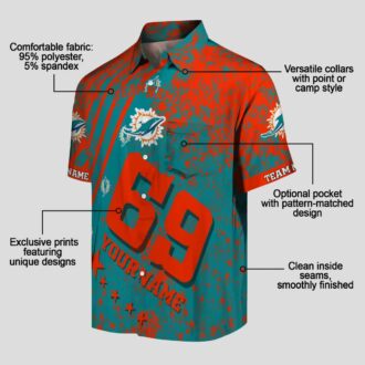 Limited Edition Miami Dolphins Hawaiian Shirt, Aqua Star Stripes Design