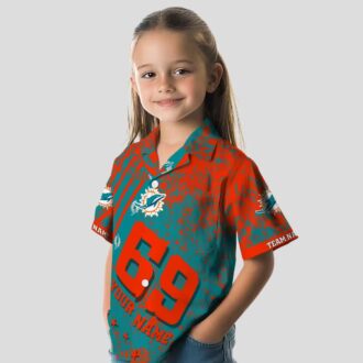 Limited Edition Miami Dolphins Hawaiian Shirt, Aqua Star Stripes Design