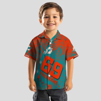 Limited Edition Miami Dolphins Hawaiian Shirt, Aqua Star Stripes Design