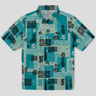 Limited Edition Miami Dolphins Summer Hawaiian Shirt – Aqua Tribal Print