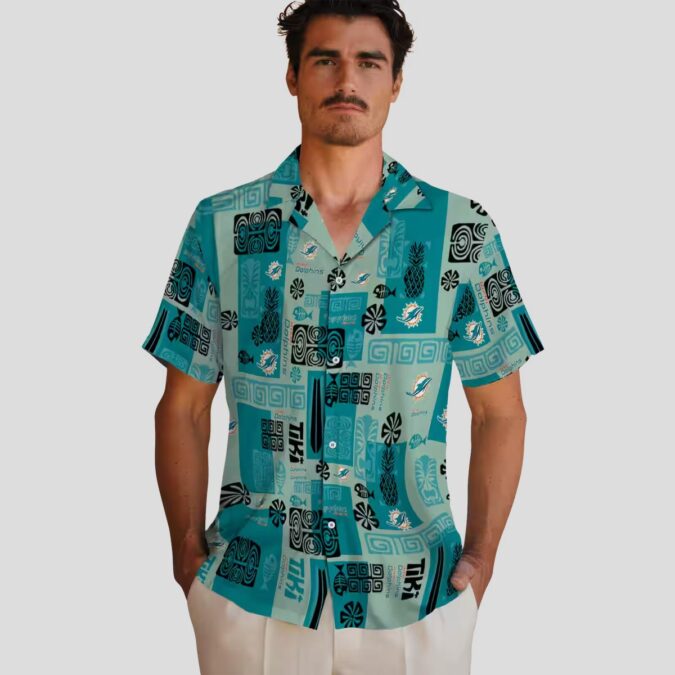 Limited Edition Miami Dolphins Summer Hawaiian Shirt – Aqua Tribal Print