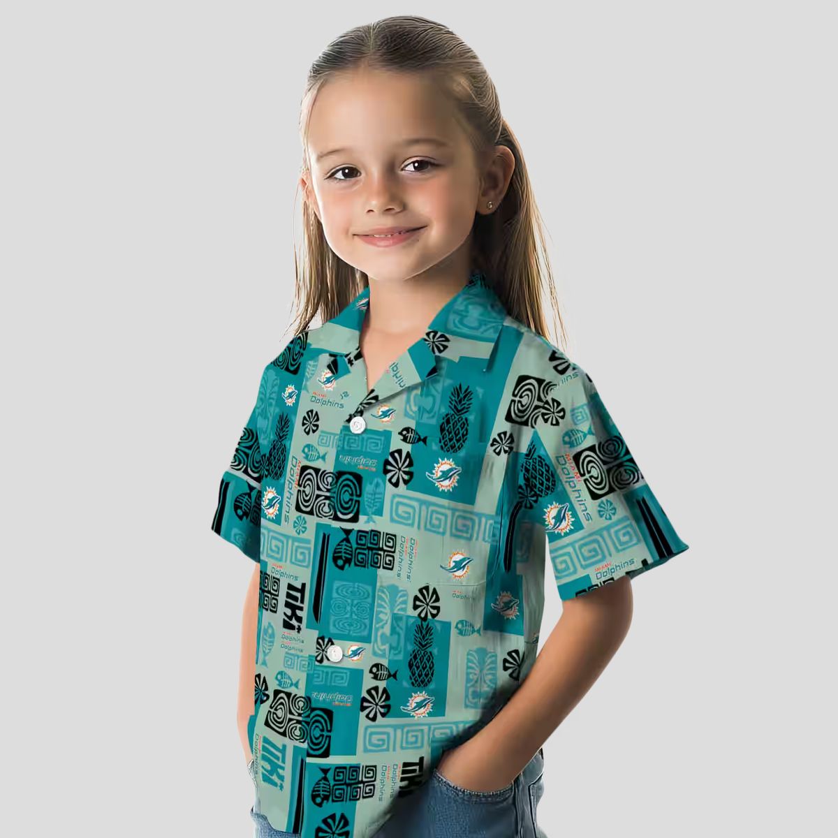 Limited Edition Miami Dolphins Summer Hawaiian Shirt – Aqua Tribal Print