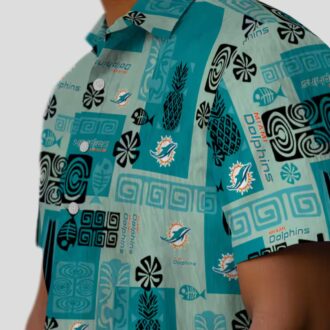 Limited Edition Miami Dolphins Summer Hawaiian Shirt – Aqua Tribal Print