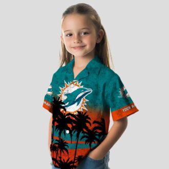 Limited Edition Miami Dolphins Sunset Hawaiian Shirt, Aqua Black NFL Aloha Shirt