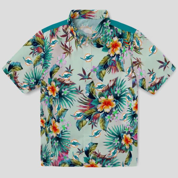 Miami Dolphins Aloha Hawaiian Shirt, Summer Tropical Foliage Beach Outfit