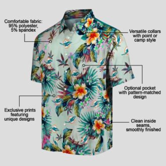 Miami Dolphins Aloha Hawaiian Shirt, Summer Tropical Foliage Beach Outfit
