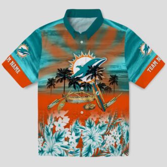 Miami Dolphins Aloha Shirt for Summer Fans - Tropical Canoe Hawaiian Print