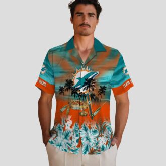Miami Dolphins Aloha Shirt for Summer Fans - Tropical Canoe Hawaiian Print