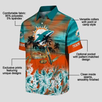 Miami Dolphins Aloha Shirt for Summer Fans - Tropical Canoe Hawaiian Print
