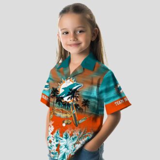 Miami Dolphins Aloha Shirt for Summer Fans - Tropical Canoe Hawaiian Print