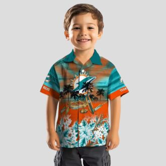 Miami Dolphins Aloha Shirt for Summer Fans - Tropical Canoe Hawaiian Print