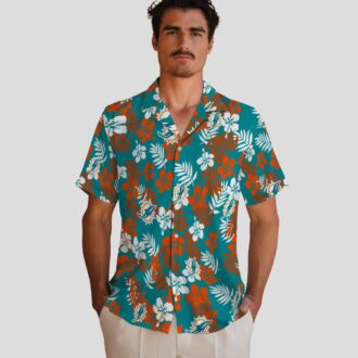 Miami Dolphins Aqua Hawaiian Shirt for Men & Women - Tropical Floral Style