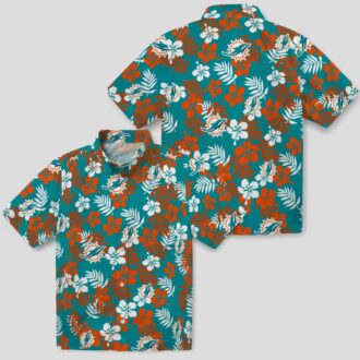 Miami Dolphins Aqua Hawaiian Shirt for Men & Women - Tropical Floral Style