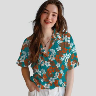 Miami Dolphins Aqua Hawaiian Shirt for Men & Women - Tropical Floral Style