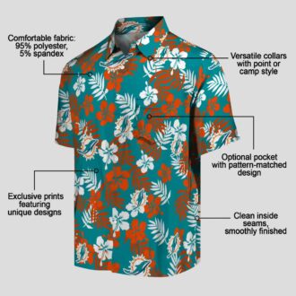 Miami Dolphins Aqua Hawaiian Shirt for Men & Women - Tropical Floral Style