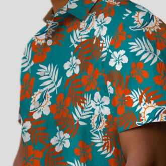 Miami Dolphins Aqua Hawaiian Shirt for Men & Women - Tropical Floral Style