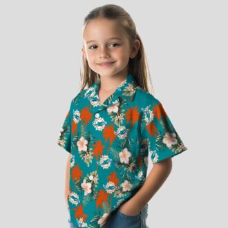 Miami Dolphins Beach Hawaiian Shirt, Aqua Floral & Summer NFL Fanwear