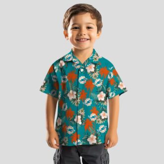 Miami Dolphins Beach Hawaiian Shirt, Aqua Floral & Summer NFL Fanwear