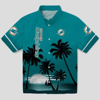Miami Dolphins Beach Sunset Hawaiian Shirt, Tropical NFL Football Fan Gifts