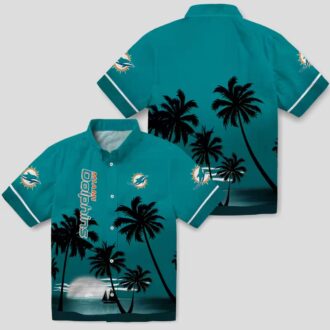 Miami Dolphins Beach Sunset Hawaiian Shirt, Tropical NFL Football Fan Gifts