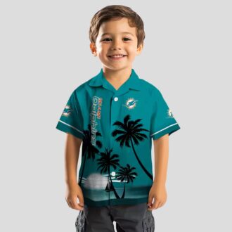 Miami Dolphins Beach Sunset Hawaiian Shirt, Tropical NFL Football Fan Gifts