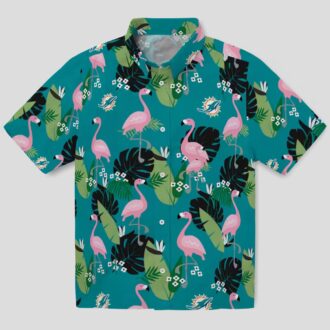 Miami Dolphins Hawaiian Shirt for Men & Women, Summer Flamingo Leaf Design
