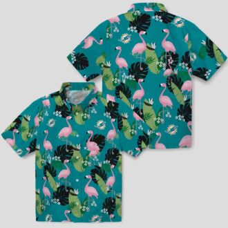 Miami Dolphins Hawaiian Shirt for Men & Women, Summer Flamingo Leaf Design