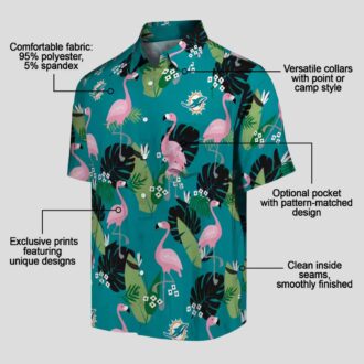 Miami Dolphins Hawaiian Shirt for Men & Women, Summer Flamingo Leaf Design