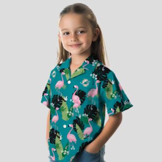 Miami Dolphins Hawaiian Shirt for Men & Women, Summer Flamingo Leaf Design