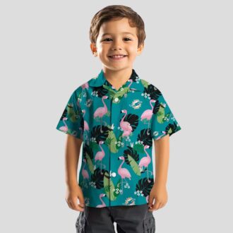 Miami Dolphins Hawaiian Shirt for Men & Women, Summer Flamingo Leaf Design