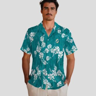 Miami Dolphins Hibiscus Clusters Hawaiian Shirt, Summer Vacation Outfit