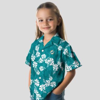 Miami Dolphins Hibiscus Clusters Hawaiian Shirt, Summer Vacation Outfit