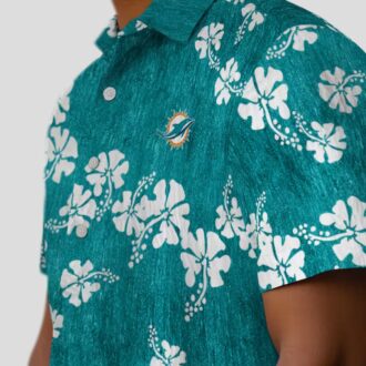 Miami Dolphins Hibiscus Clusters Hawaiian Shirt, Summer Vacation Outfit