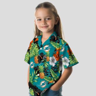 Miami Dolphins NFL Hawaiian Shirt, Toucan Hibiscus Pineapple Tropical Style