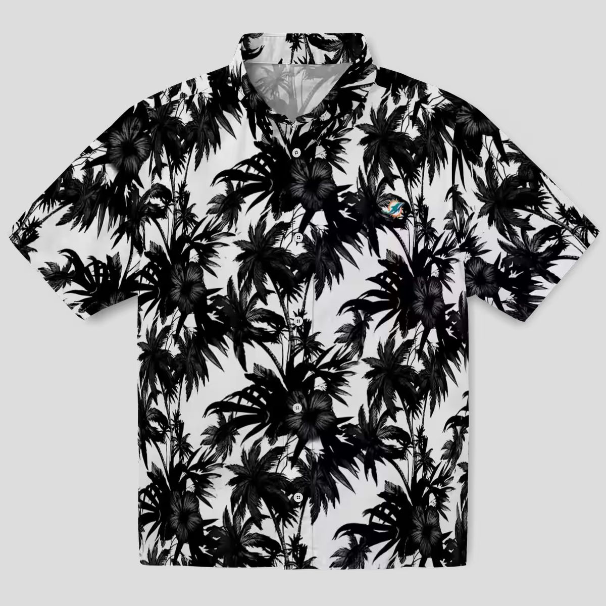 Miami Dolphins Palm Print Hawaiian Shirt, NFL Aloha Fan Gifts