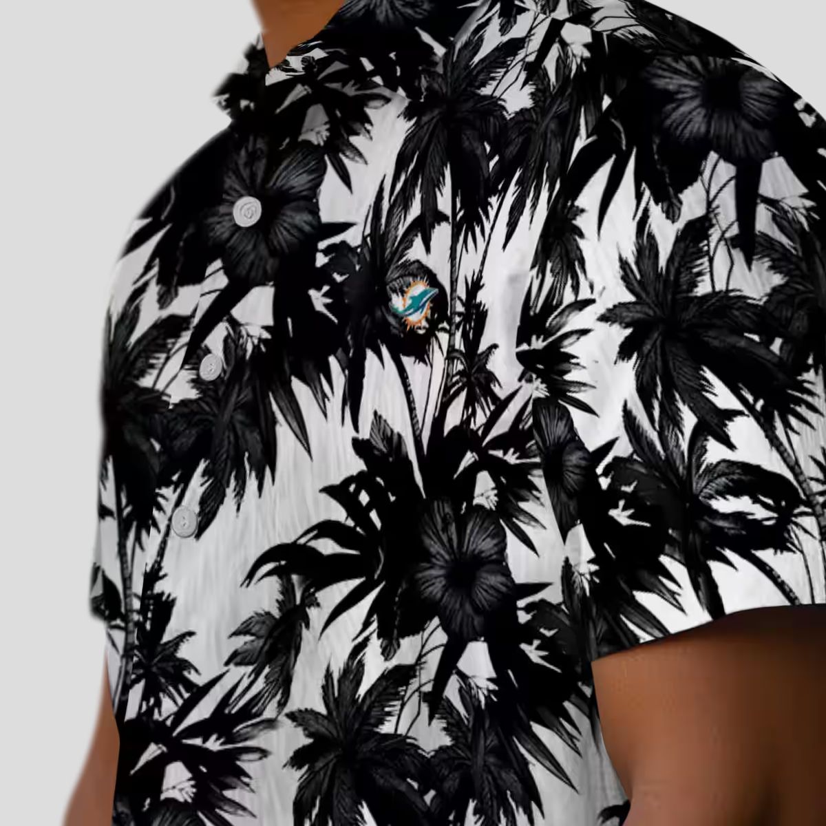 Miami Dolphins Palm Print Hawaiian Shirt, NFL Aloha Fan Gifts
