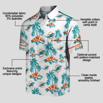 NFL Fans Miami Dolphins Beach Hawaiian Shirt, Aqua Palm Island Print