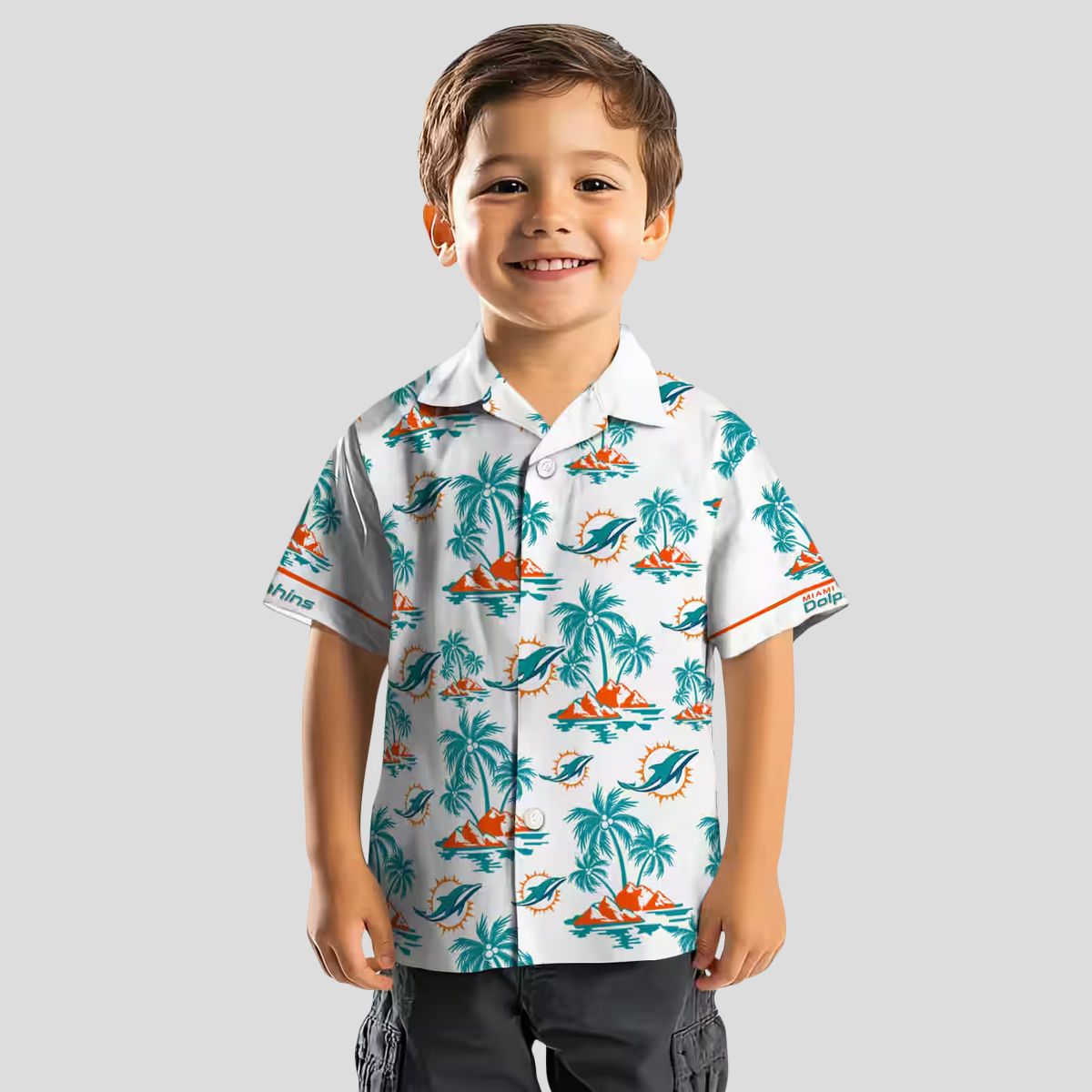 NFL Fans Miami Dolphins Beach Hawaiian Shirt, Aqua Palm Island Print
